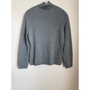 Heather Gray 100% 2-ply Cashmere Turtleneck Sweater Womens Size Medium